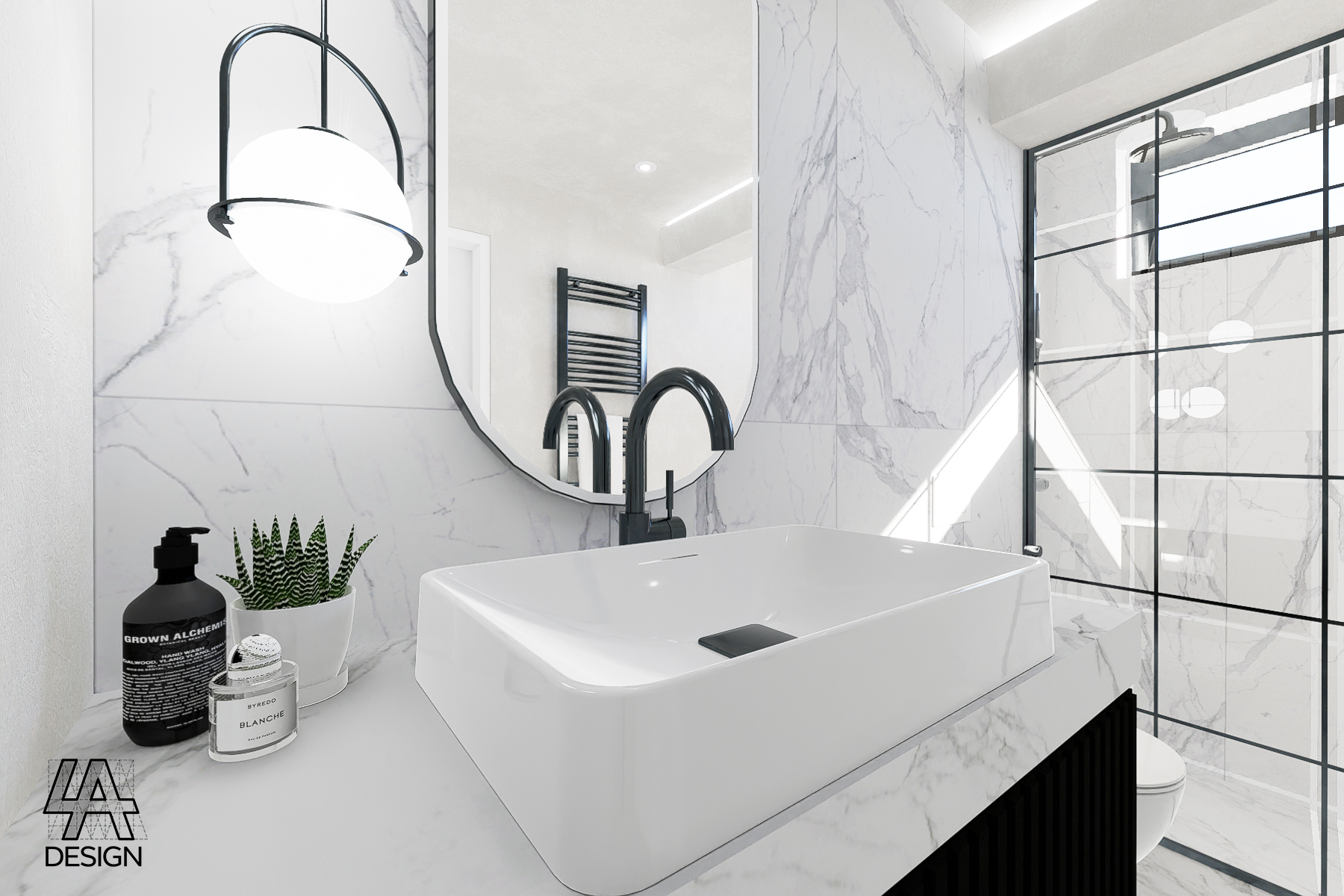 Bathroom with steam room